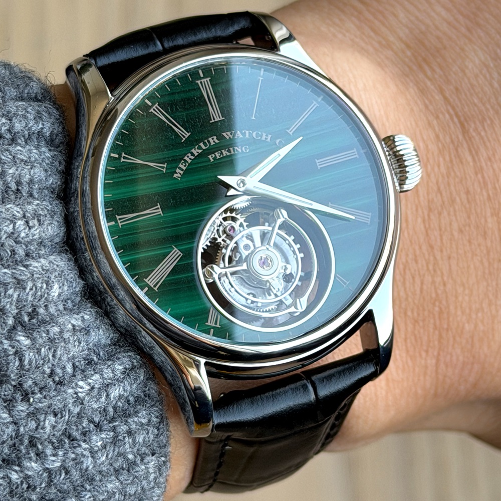 Guilloché Dial Watch - Reloj Merkur 100% Tourbillon para hombre,
