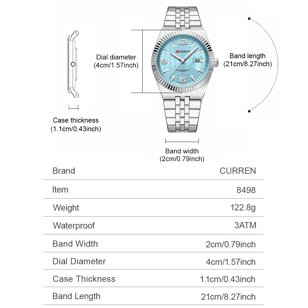 Reloj de cuarzo CURREN elegant - Luxury Watch Apple reseña y precio
