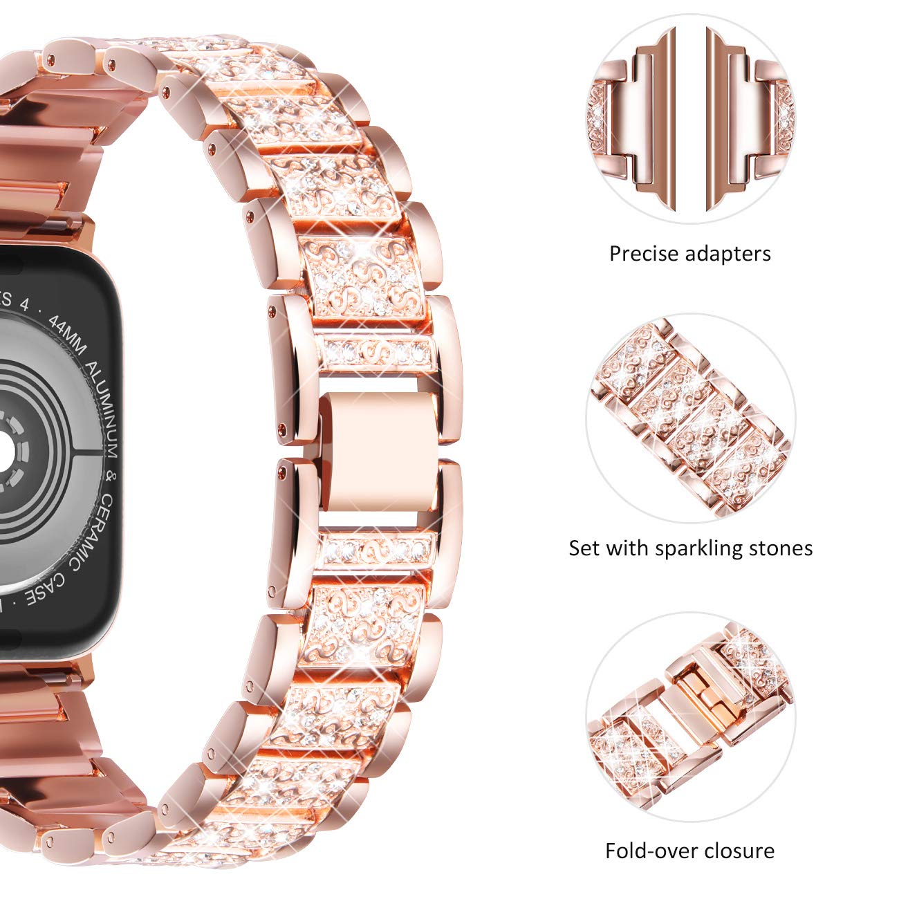 Funda + correa brillante para  - Luxury Watch Apple reseña y precio
